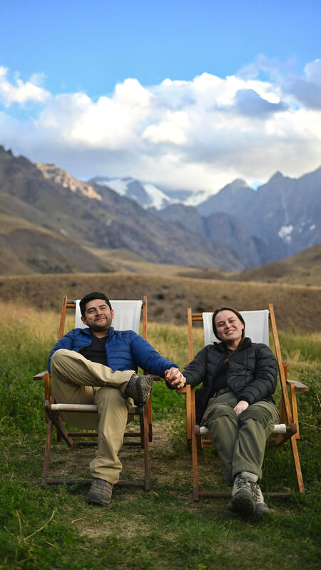 Bello Chile directors Lizza and Alejandro Bello in the Andes